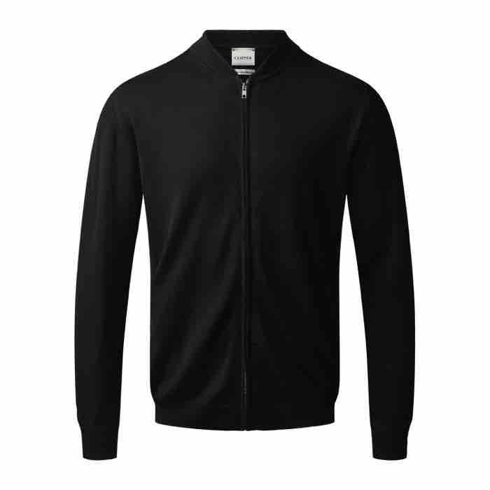 Turin Cardigan Bomber 50114 i sort fra Clipper