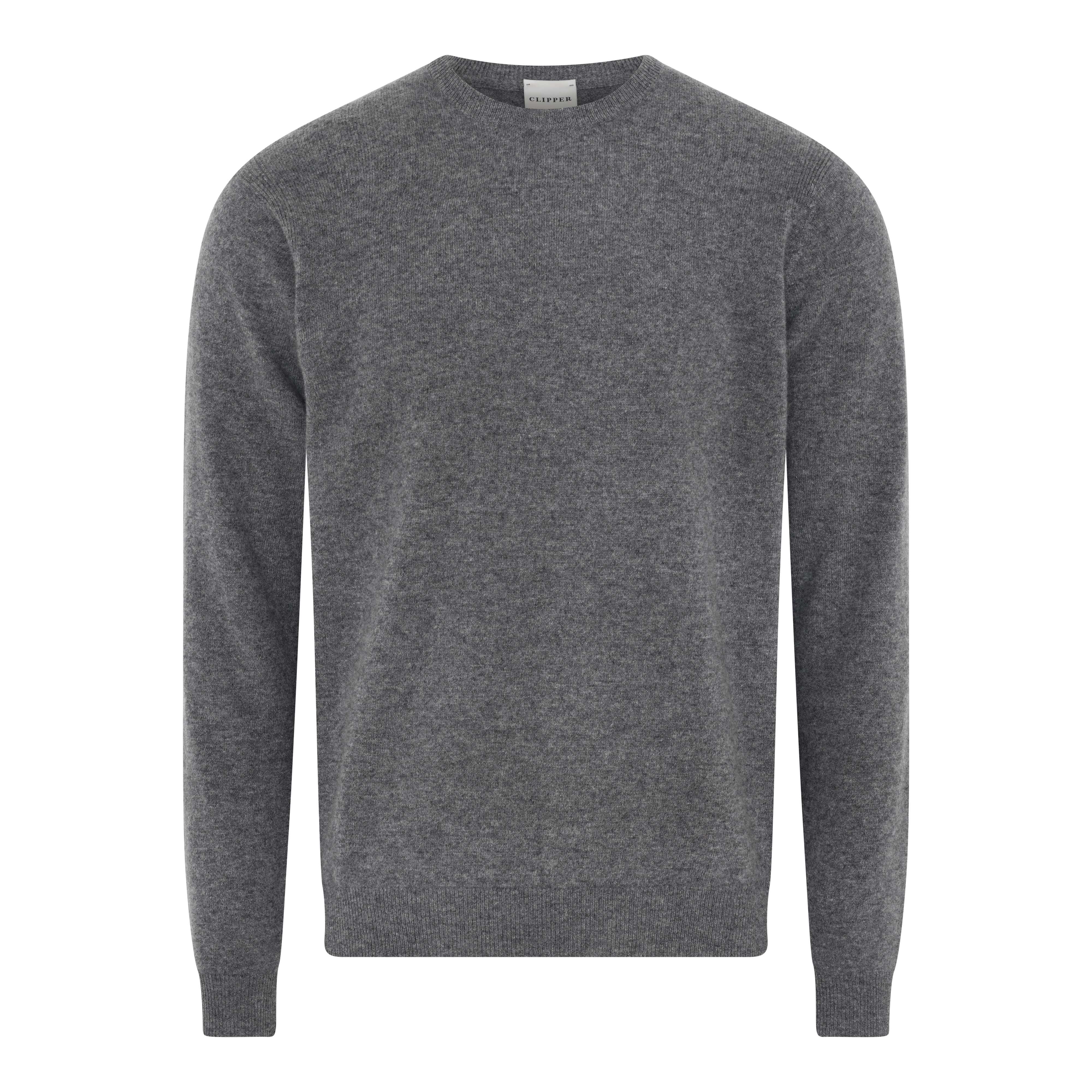 Sheffield Cashmere Pullover O Neck - Stone Grey Melange