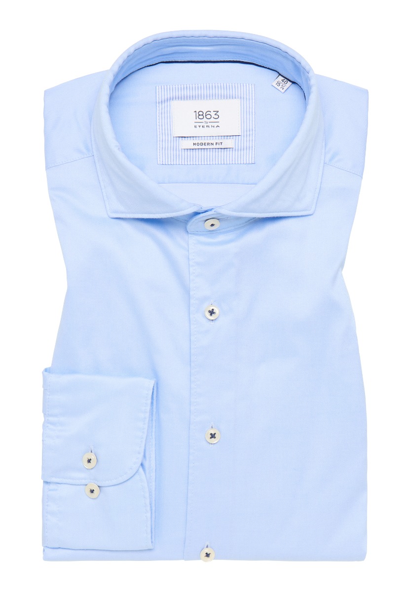 Moderne Fit Skjorte 1863 Premium Soft i Lys Blå fra Eterna