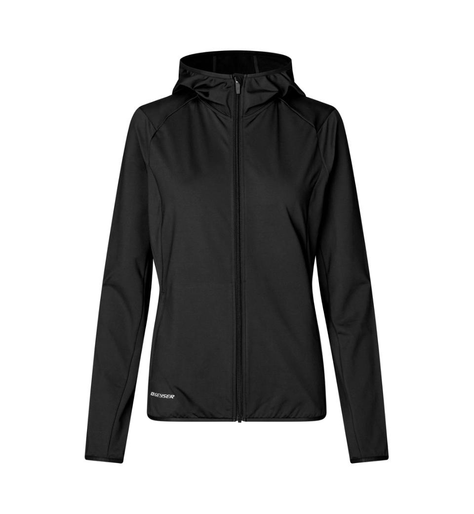 Women Stretch Hoodie Sort 2x Large fra Geyser