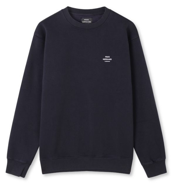 Mads Nørgaard Standard Crew Logo Sweat i Sky Captain