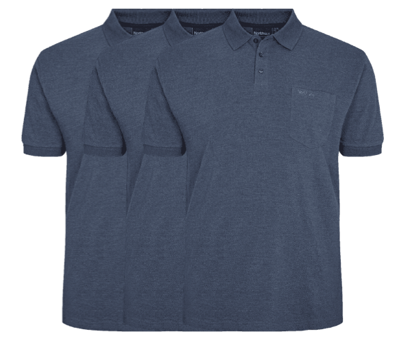 North 56°4 3 Pack Polo 99011 0555 8x Large fra North Lititude