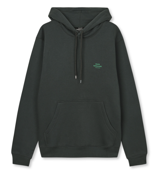 Mads Nørgaard Standard Hoodie med Logo i Woodland Gray