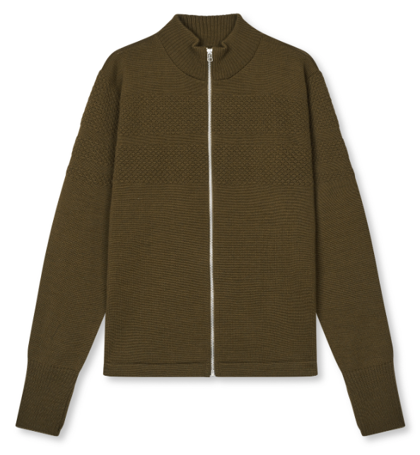 Cardigan Klemens Zip 200860 Beech fra Mads Nørgaard