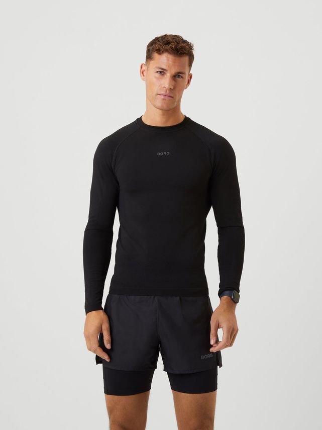 Björn Borg Løbe T-shirt med Lange Ærmer – Black Beauty Tilbud!