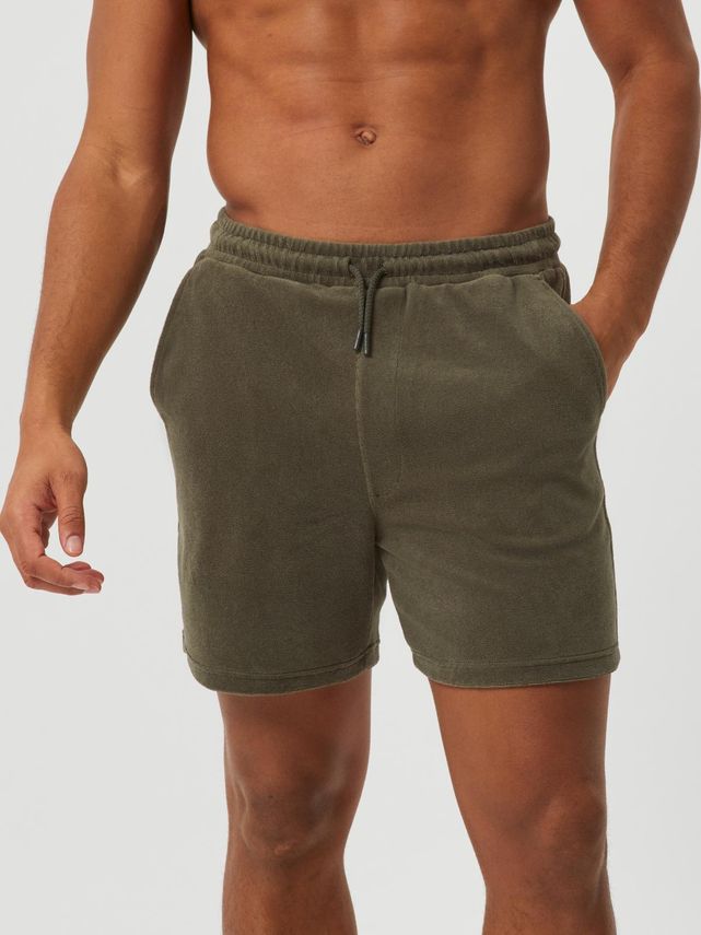 Borg Pool Shorts i Håndklædestof, Egret - Sommerens Must-Have!