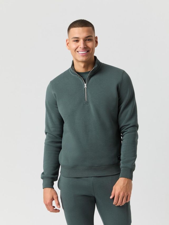 Centre Half Zip, Light Grey Melange fra Björn Borg