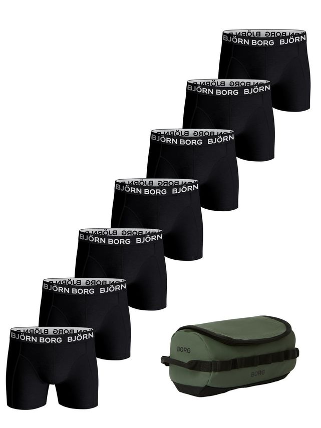 Cotton Stretch Boxer + Wash Bag 7p, Multipack 3 fra Björn Borg