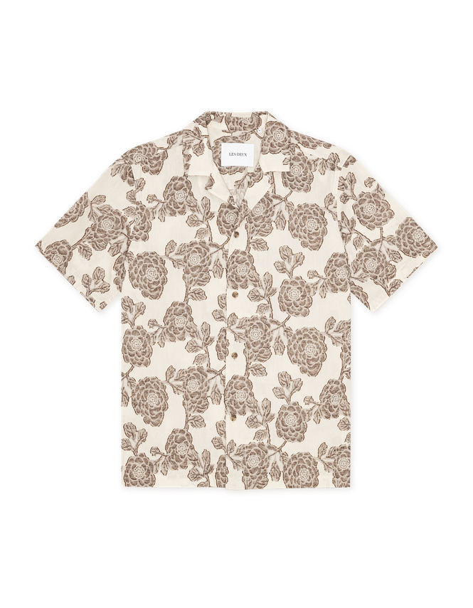 Lesley Flower Jacquard Ss Shirt fra Les Deux