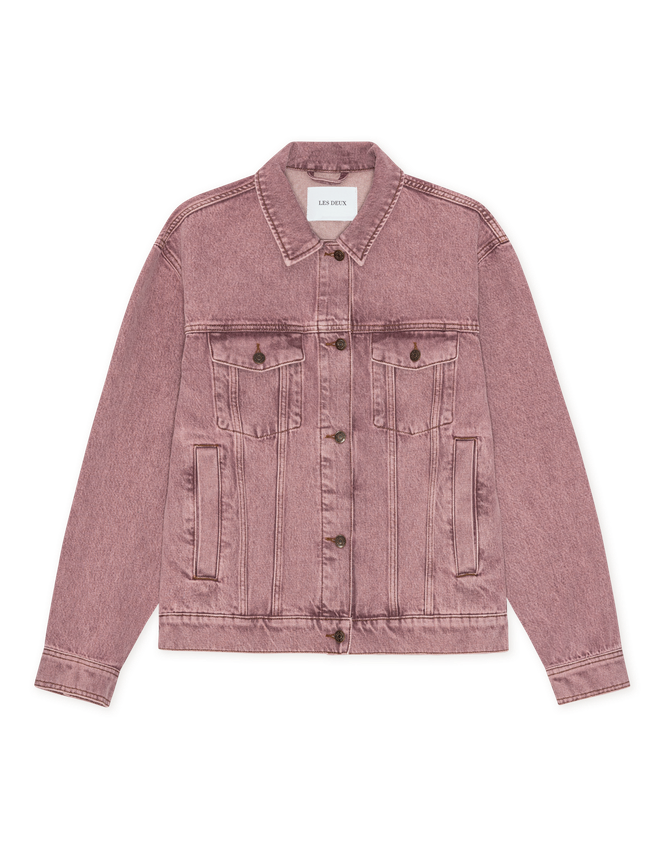 Rally Light Pink Denim Jacket fra Les Deux
