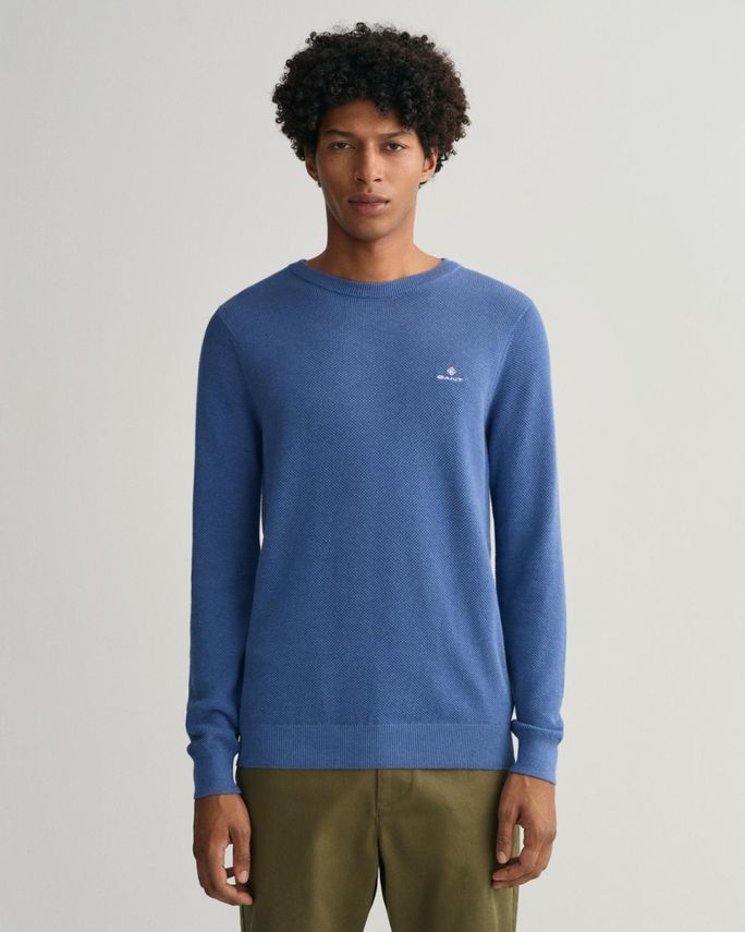 Cotton Pique Crew fra Gant