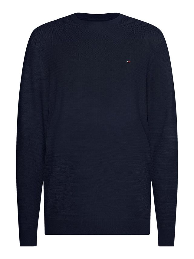 Fine Zig Zag Structure Crew Ne fra Tommy Hilfiger