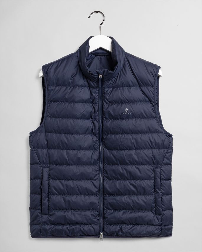 Gant Light Down Gilet i Aftenblå – Fantastisk Tilbud!