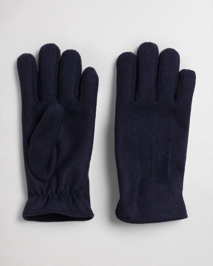 Melton Gloves Classic Blue S M fra Gant