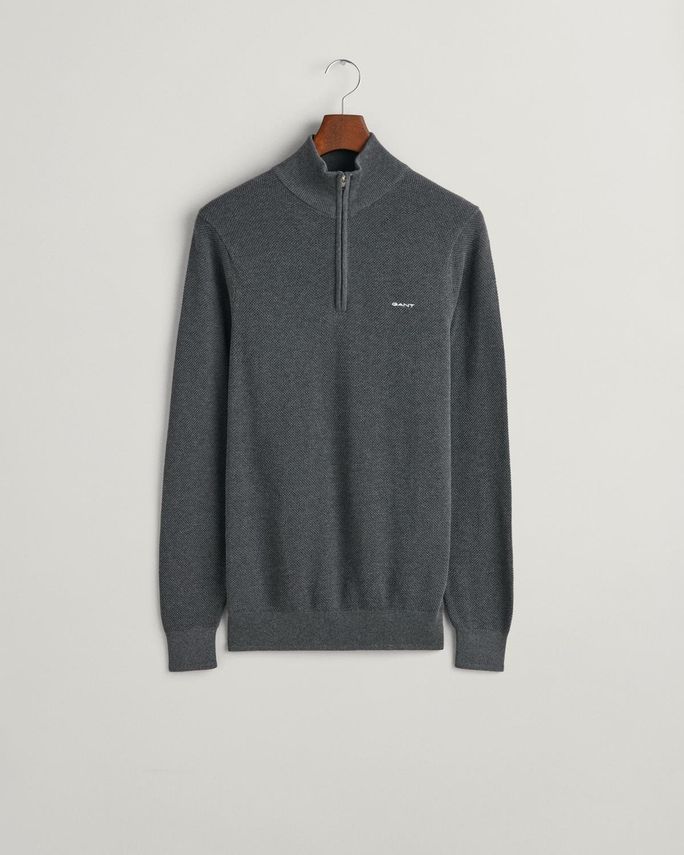 Cotton Pique Halfzip fra Gant