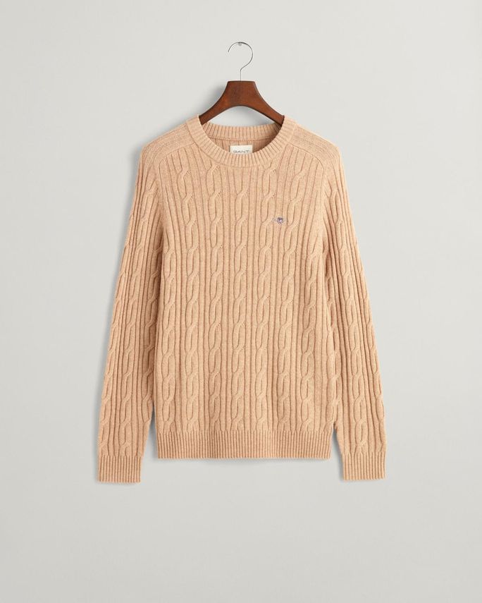 Lambswool Cable C Neck fra Gant