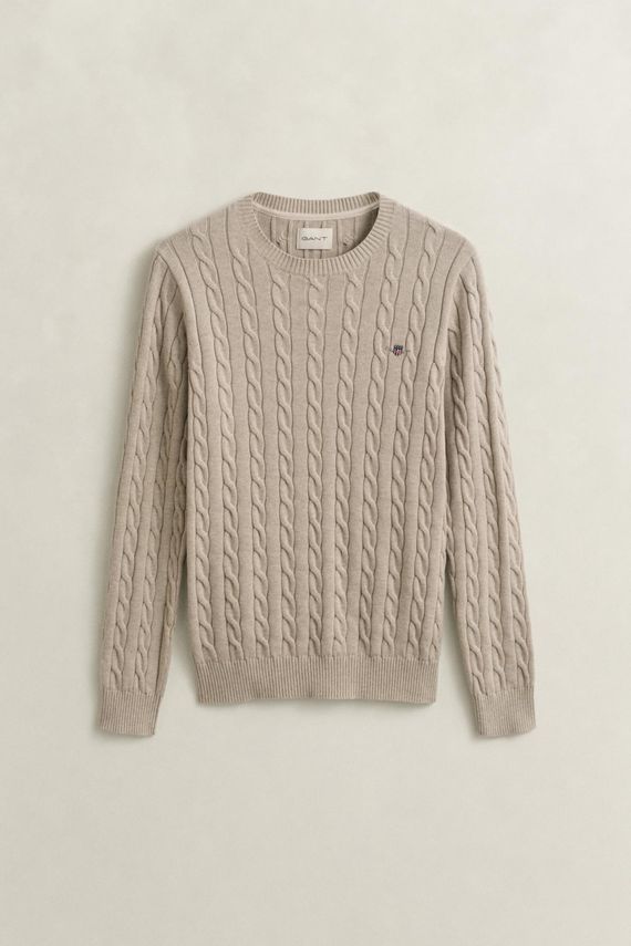 Cotton Cable C Neck fra Gant