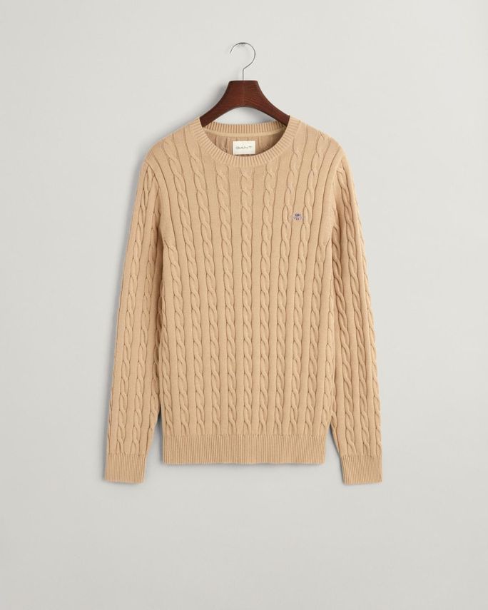 Cotton Cable C Neck fra Gant