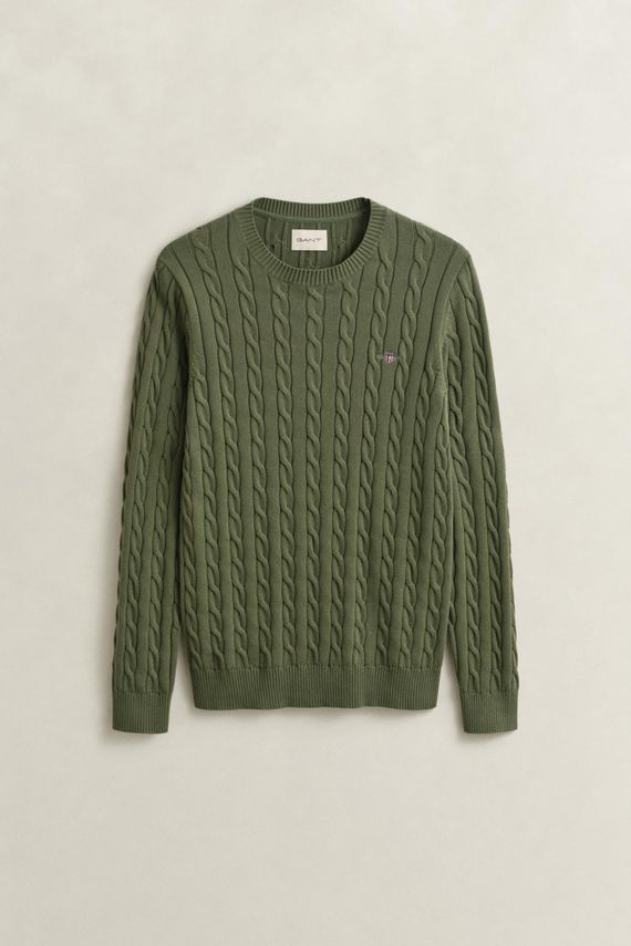 Cotton Cable C Neck fra Gant