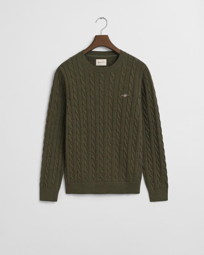 Cotton Cable C Neck fra Gant