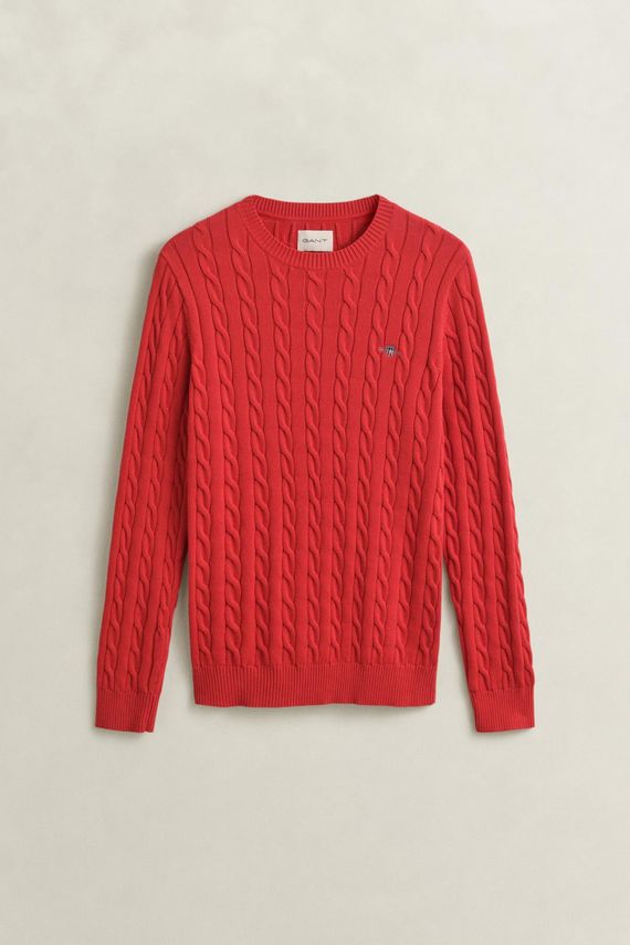 Cotton Cable C Neck fra Gant