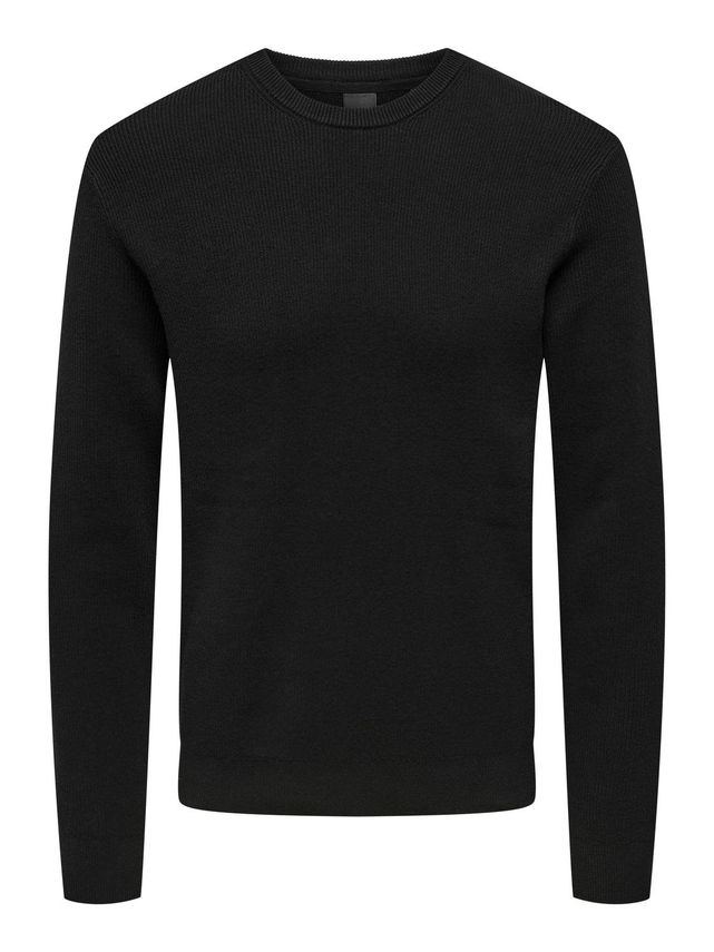 Onsphil Reg 12 Struc Crew Knit Noos fra Only & Sons