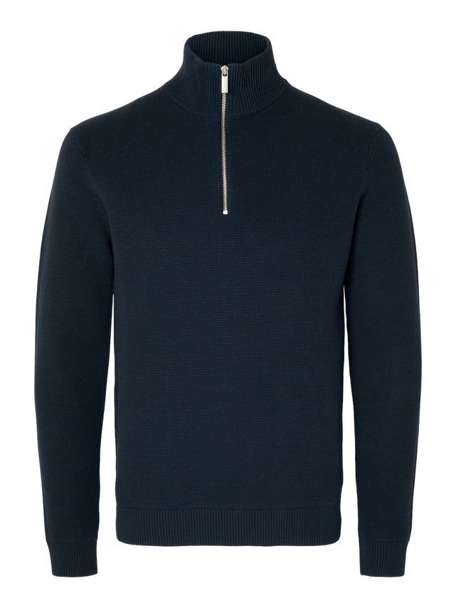Slhdane Ls Knit Struktur Halv Lynlås - Fantastisk Tilbud!