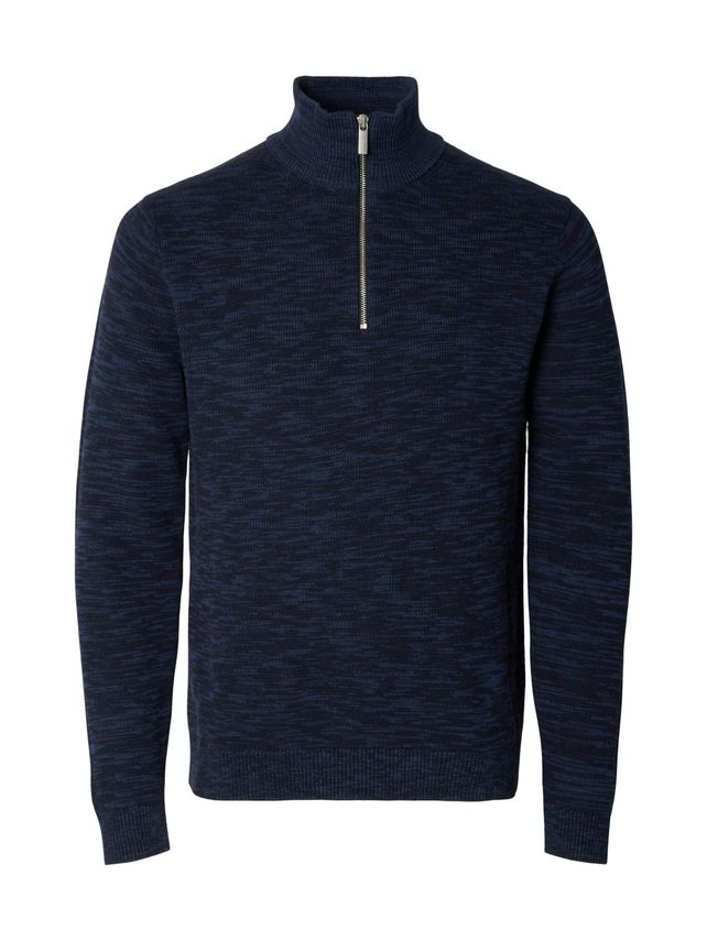 Slhdane Ls Knit Structure Half Zip fra Selected