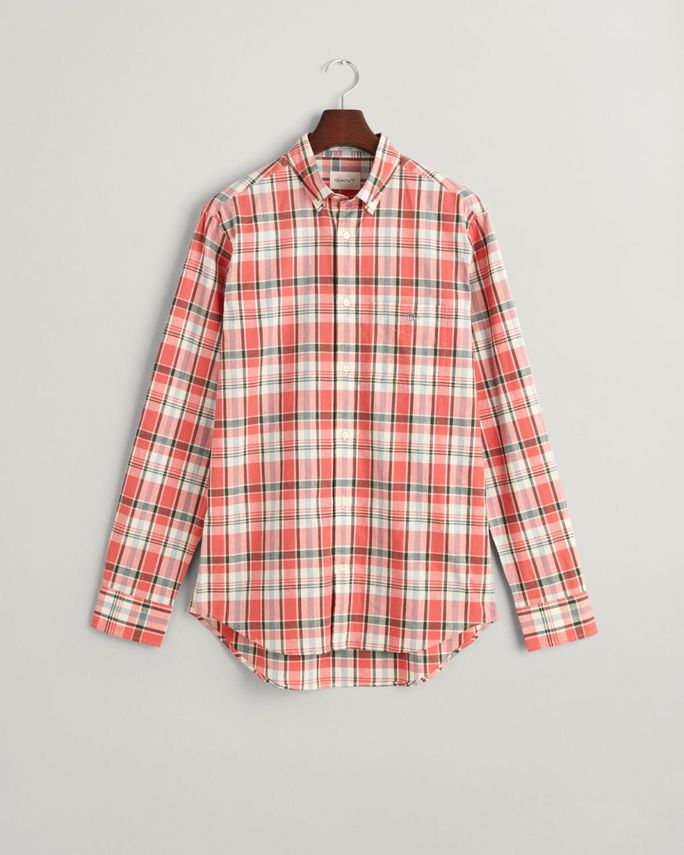 Reg Cotton Linen Check Shirt fra Gant