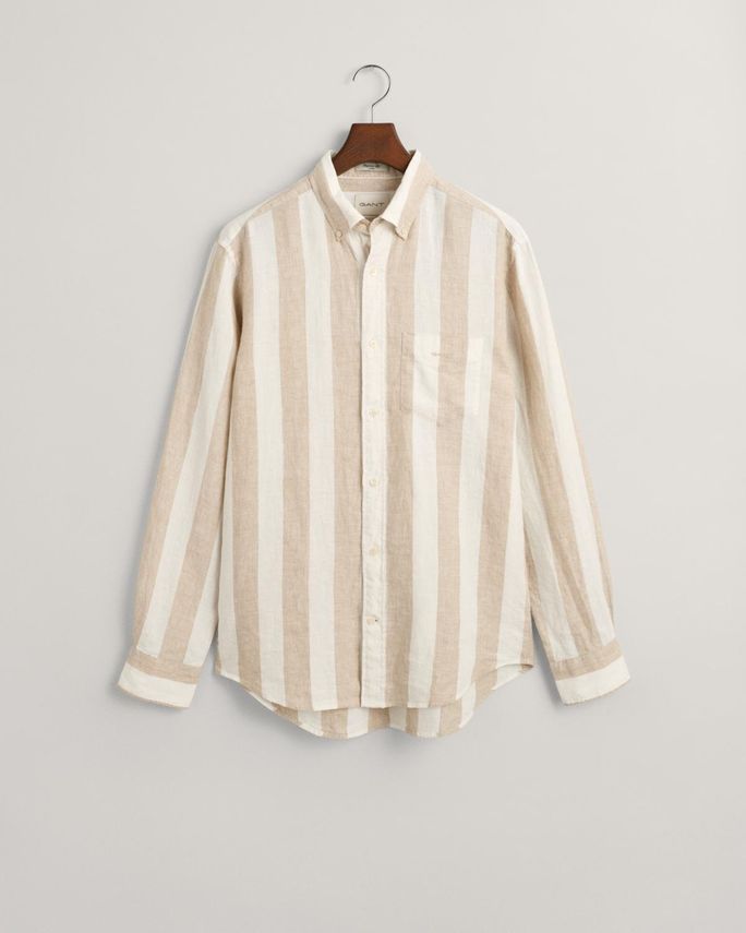 Reg Bold Stripe Linen Shirt fra Gant