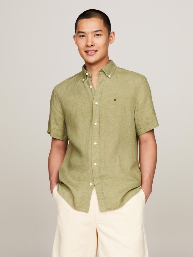 Pigmentfarvet Linnedskjorte fra Tommy Hilfiger - Stil og Komfort