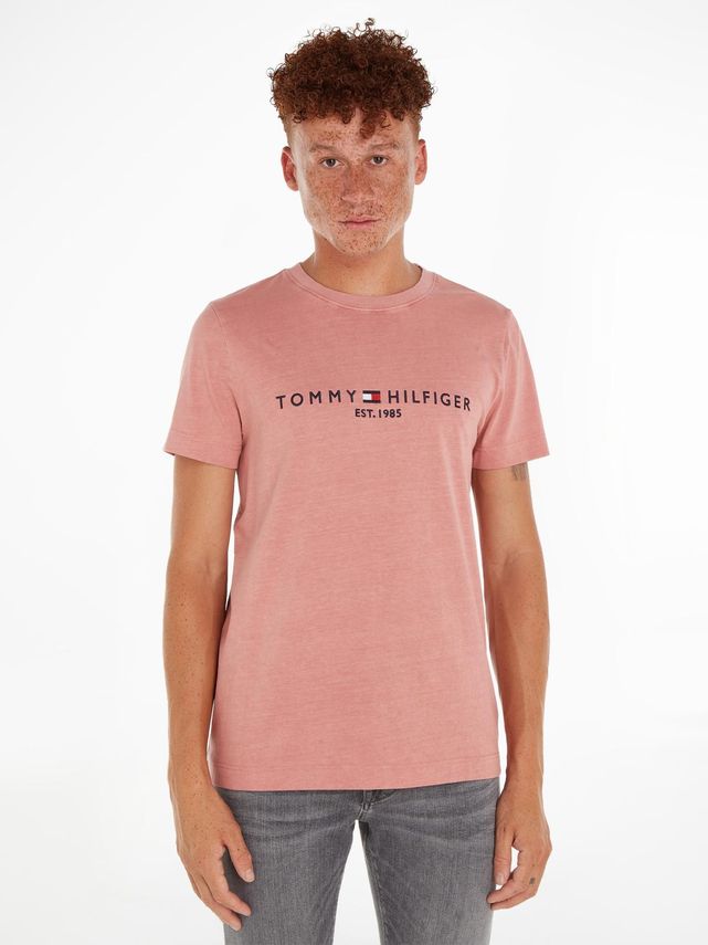 Tommy Hilfiger Garment Dye Logo T-shirt på udsalg