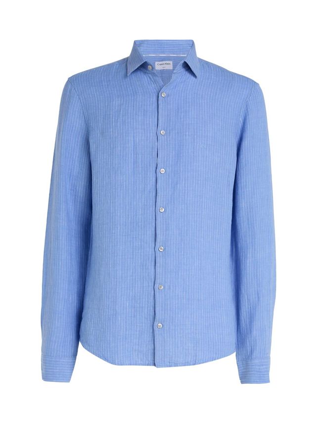 Linen Stripe Slim Shirt fra Calvin Klein