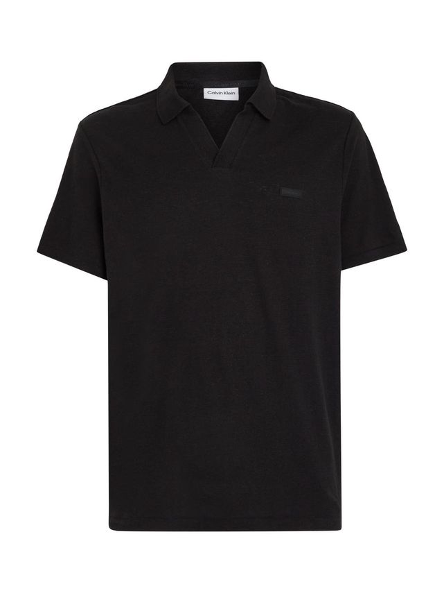 Cotton Linen Open Collar Polo fra Calvin Klein