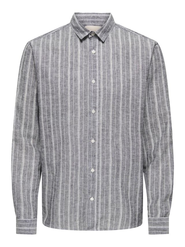 Onscaiden Ls Stripe Linen Shirt 660 fra Only & Sons