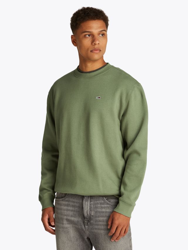 Tommy Jeans Fleece Crew med Flag – Uovertruffen tilbud!