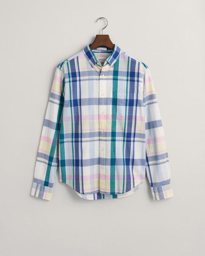 Gant Reg Seersucker Madras Skjorte - Udsalg!