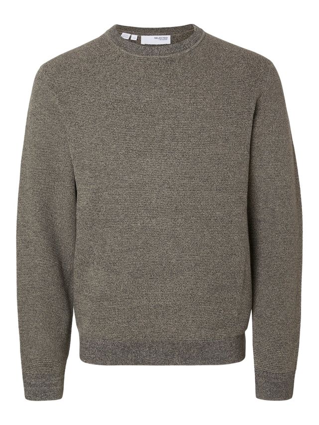 Slhross Ls Knit Structure Crew Neck fra Selected