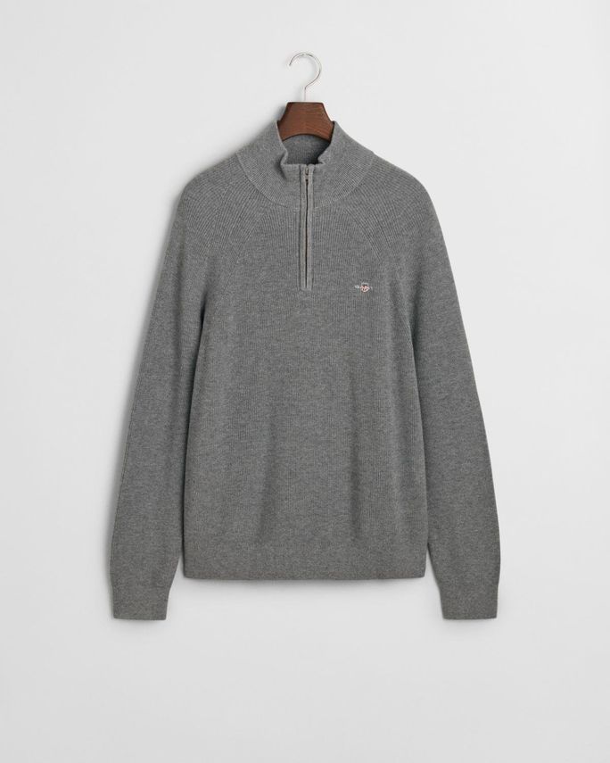GANT Cotton Wool Rib Half Zip – Stilfuld sweater til mænd