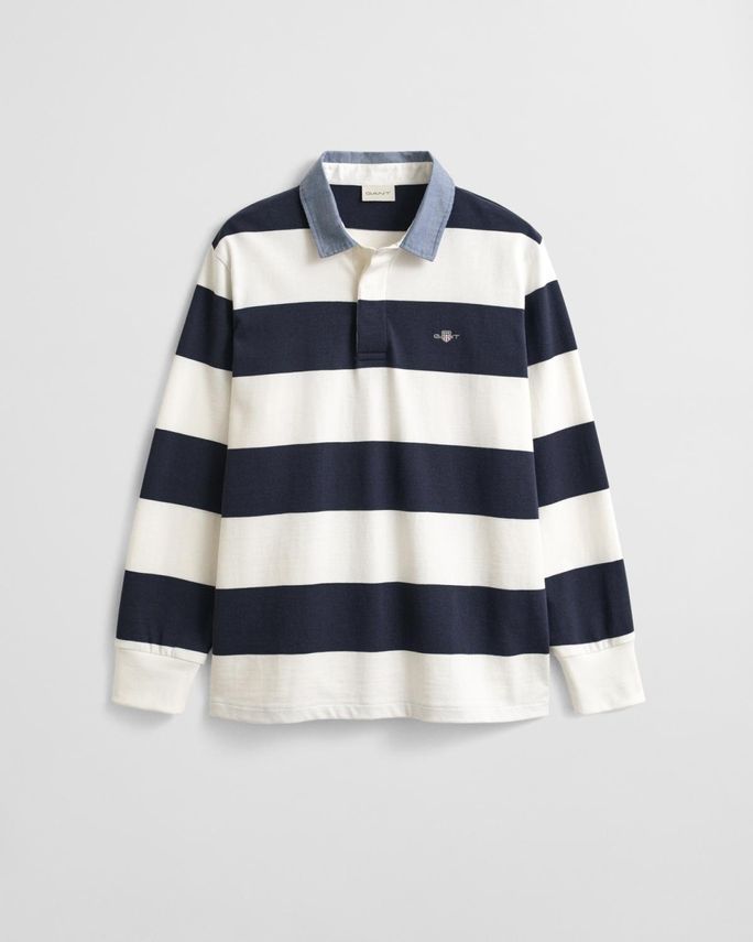 Reg Chambray Stripe Heavy Rugger fra Gant