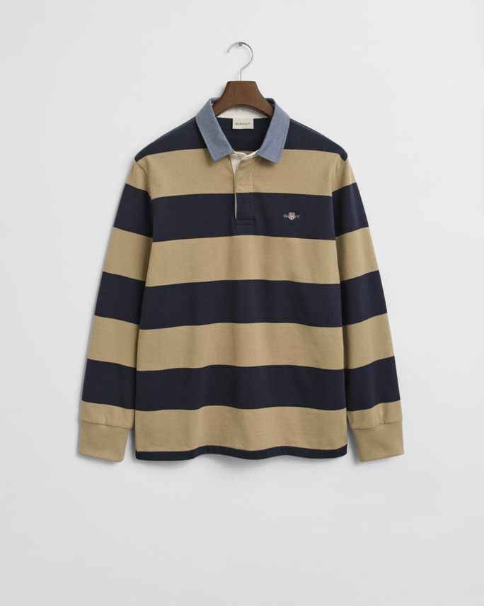 Gant Chambray Stripe Heavy Rugger - Fantastisk tilbud!