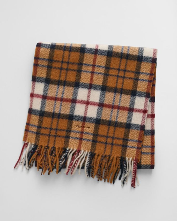 Herringbone Ternet Uld Tørklæde fra Gant - Fantastisk Tilbud!