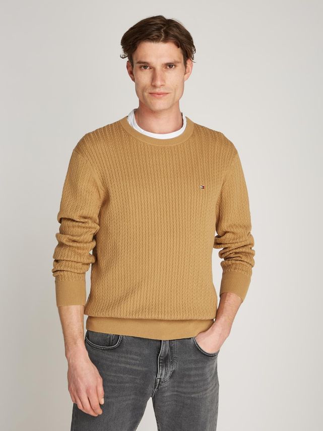Eksklusiv Herringbone Struktur C Nk fra Tommy Hilfiger