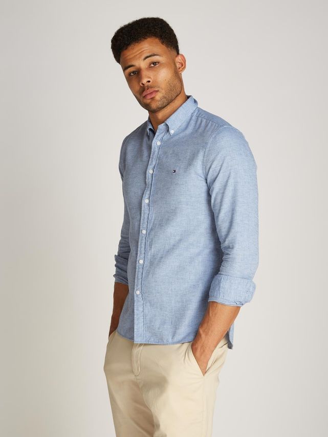 Børstet Linned Skjorte fra Tommy Hilfiger – Fantastisk Tilbud!