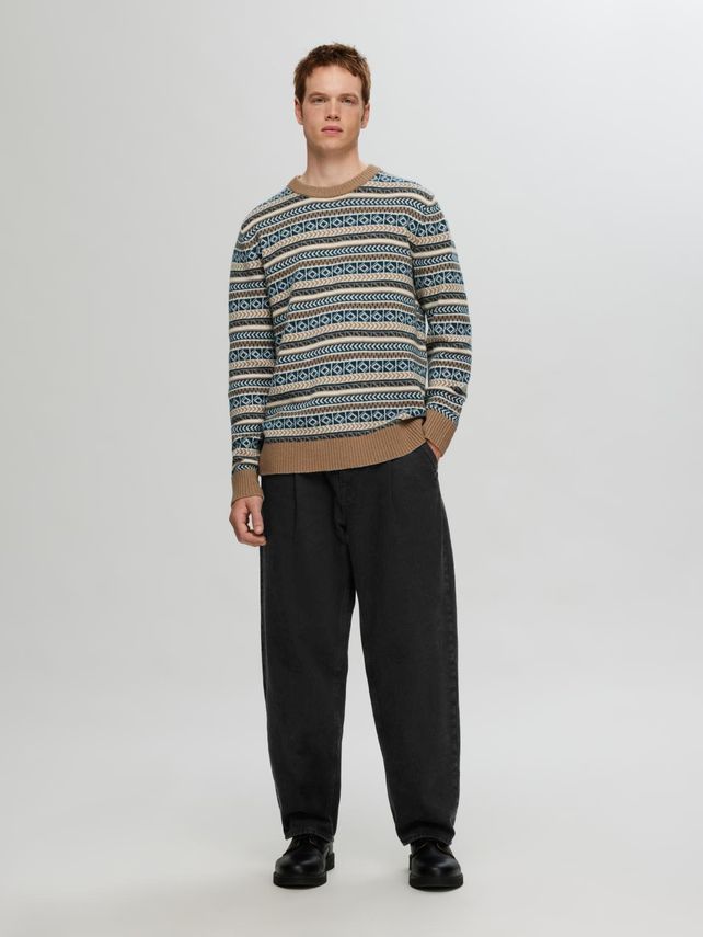 Slh220 Loose Kobe Pleat 5431 Blk Jn fra Selected