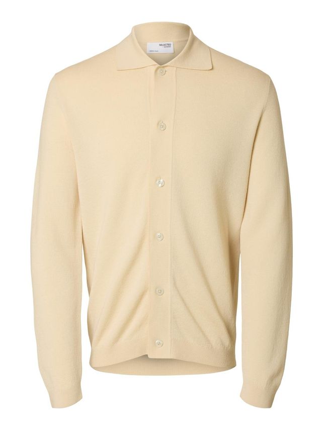 Slhtray Ls Knit Merino Button Cardi fra Selected