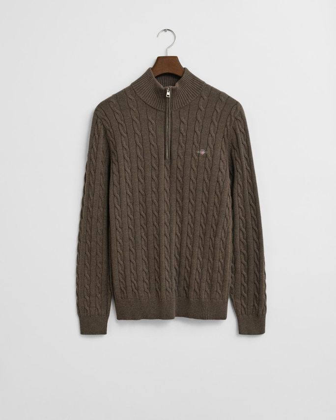 Cotton Cable Half Zip fra Gant