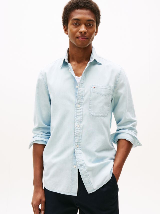 Chambray Pocket Rf Shirt fra Tommy Hilfiger