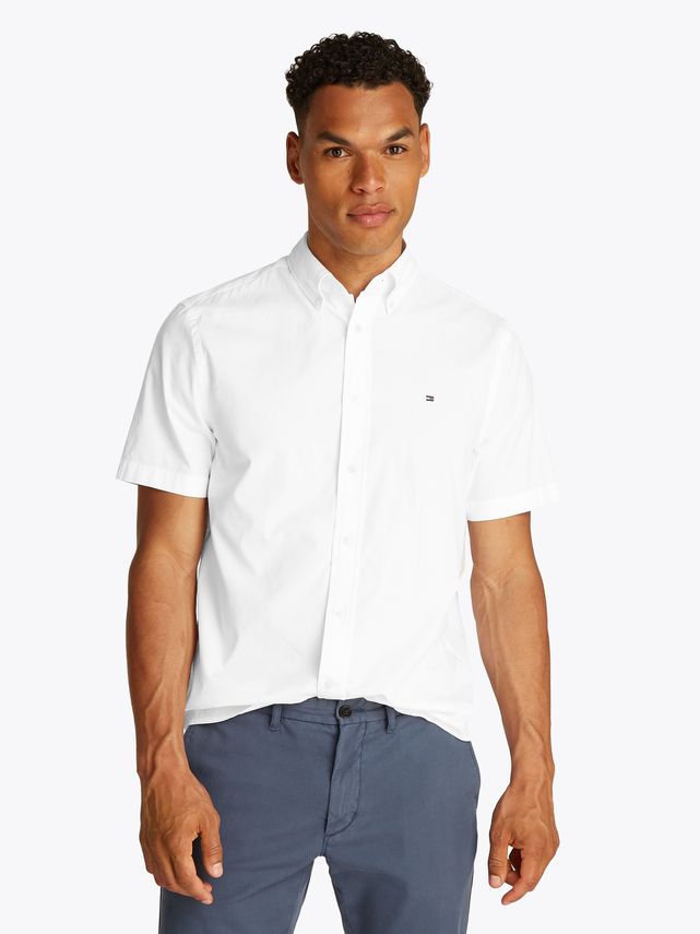 Flex Poplin Solid S S Shirt fra Tommy Hilfiger