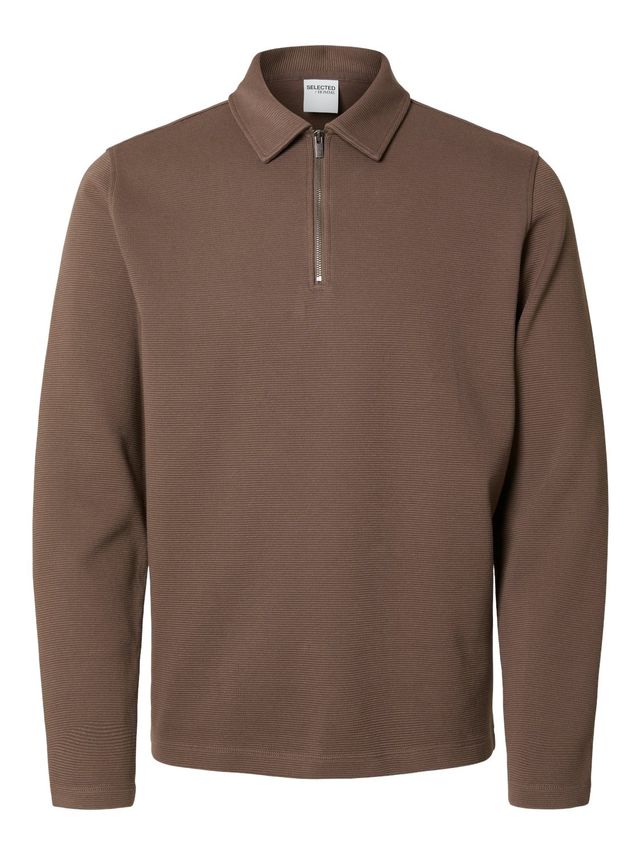 Slhmarc Rib Ls Polo fra Selected